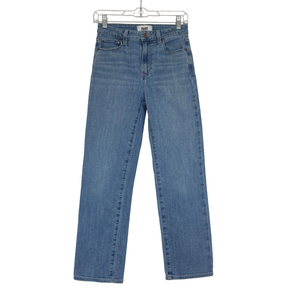 Paige Sarah Straight Crop Jeans Size 26 Light Wash High Rise Ankle Denim